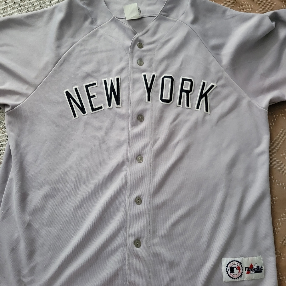Mens Majestic Light Gray New York Jersey